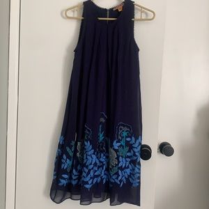 Anthropologie blue sleeveless swing dress small 2